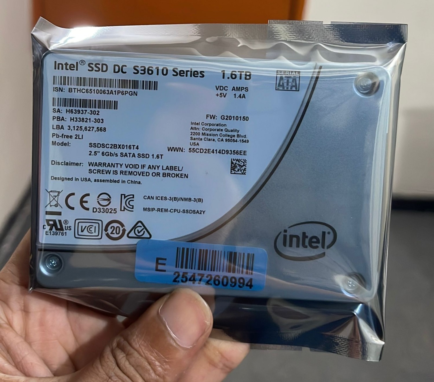 Intel on sale ssd s3610